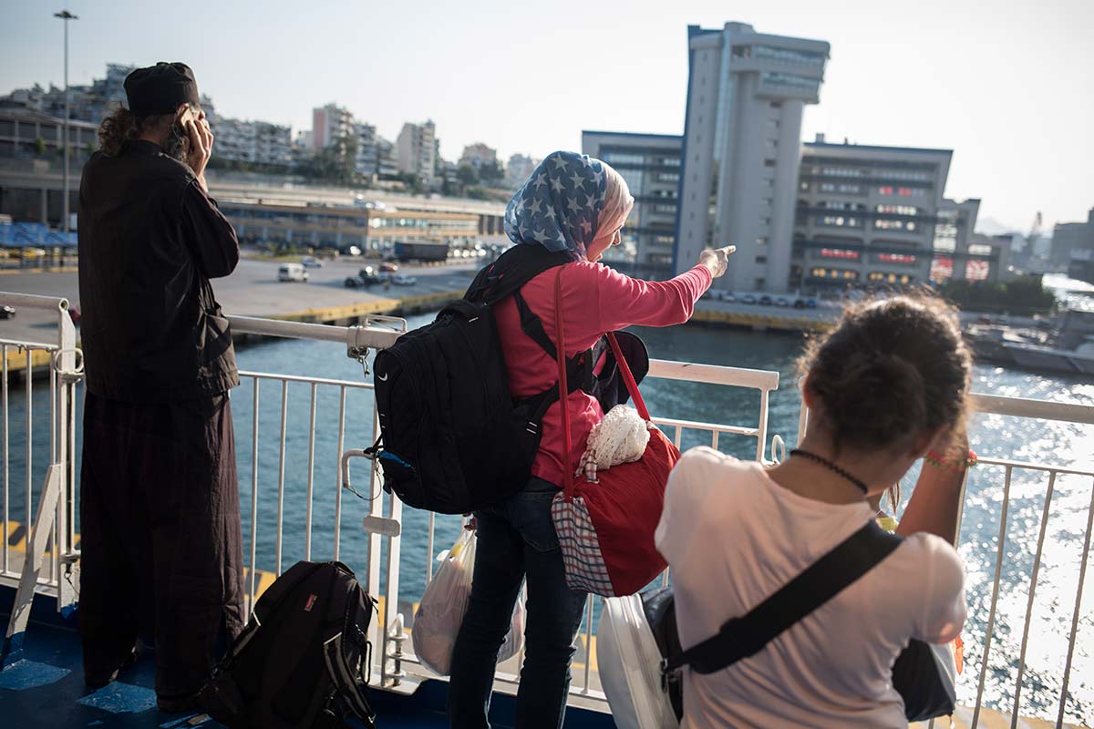Athens, July 3, 2015.
After sleeping on the ferry, the family discovers the greek capitale.