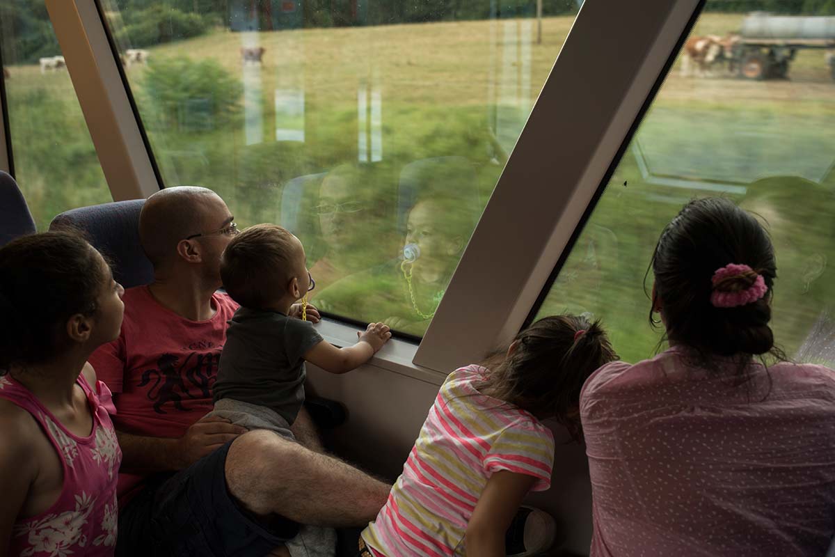 In a commuter train between Nuremberg and Hamburg, July 18, 2015.